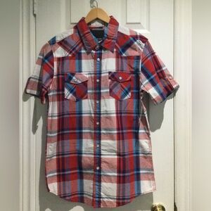 BNWT Urban Heritage Men’s Red and Blue Plaid Casual Shirt